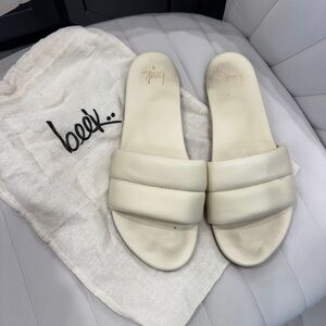 beek Padded Slide Sandals in Cream